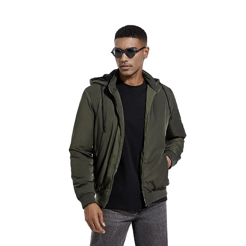 2025 New Design Hoodie Jacket Fashion Jacket for Men Winter Removeable Hood Outdoor Sports Jacket