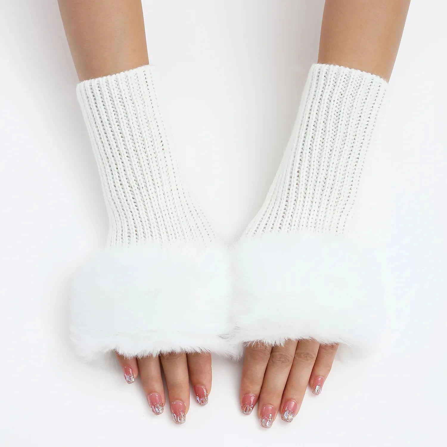 2023 New Hot Sale Women Gloves Stylish Arm Sleeves Warm Winter Half Finger Mitten Ladies Crochet Knitted Wrist Warmer Glove