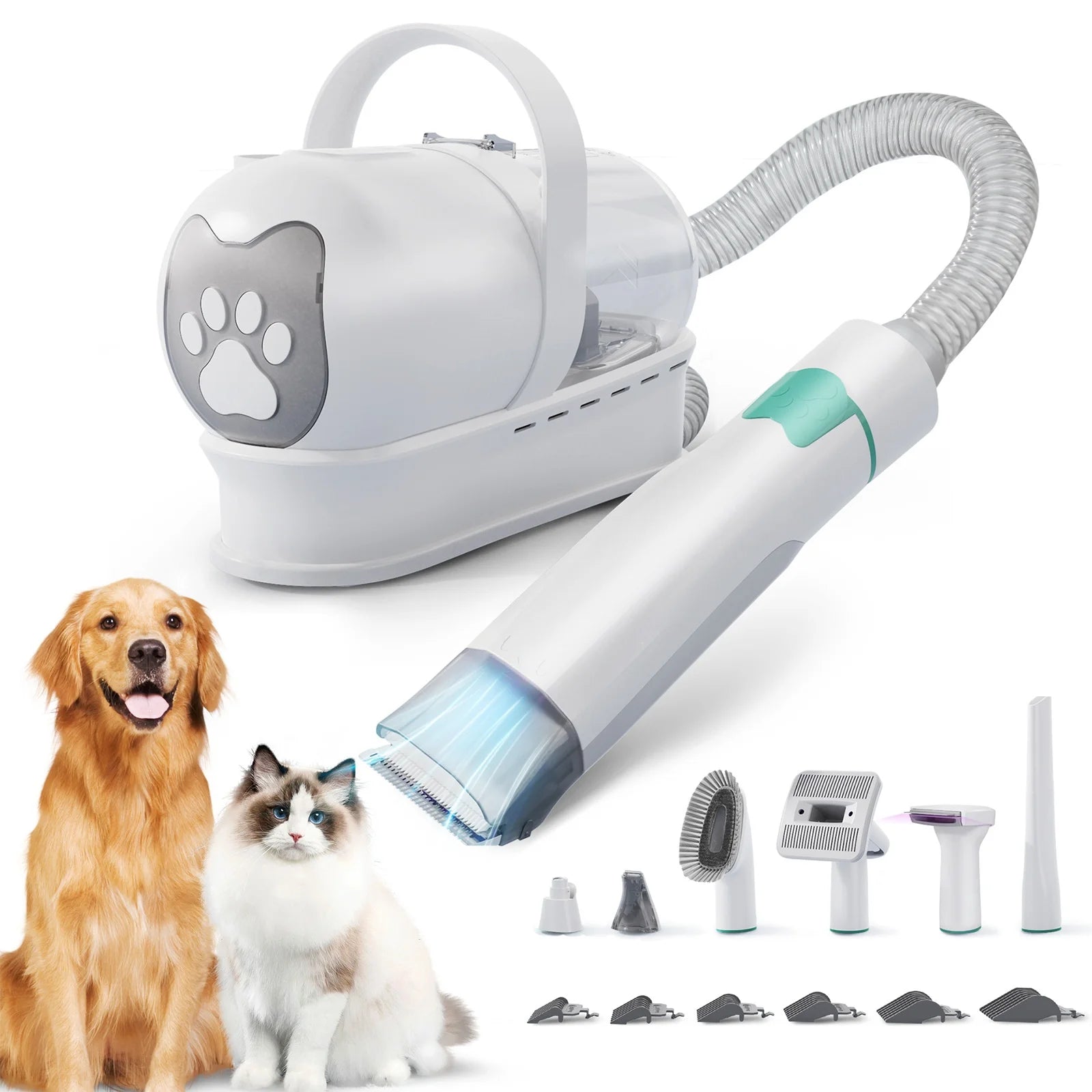 UAMILEPET 7-in-1 Automatic Multifunctional Pet Hair Trimmer Hot Sale All-In-One Shaving Trimming Solution for Dog Cat Plastic