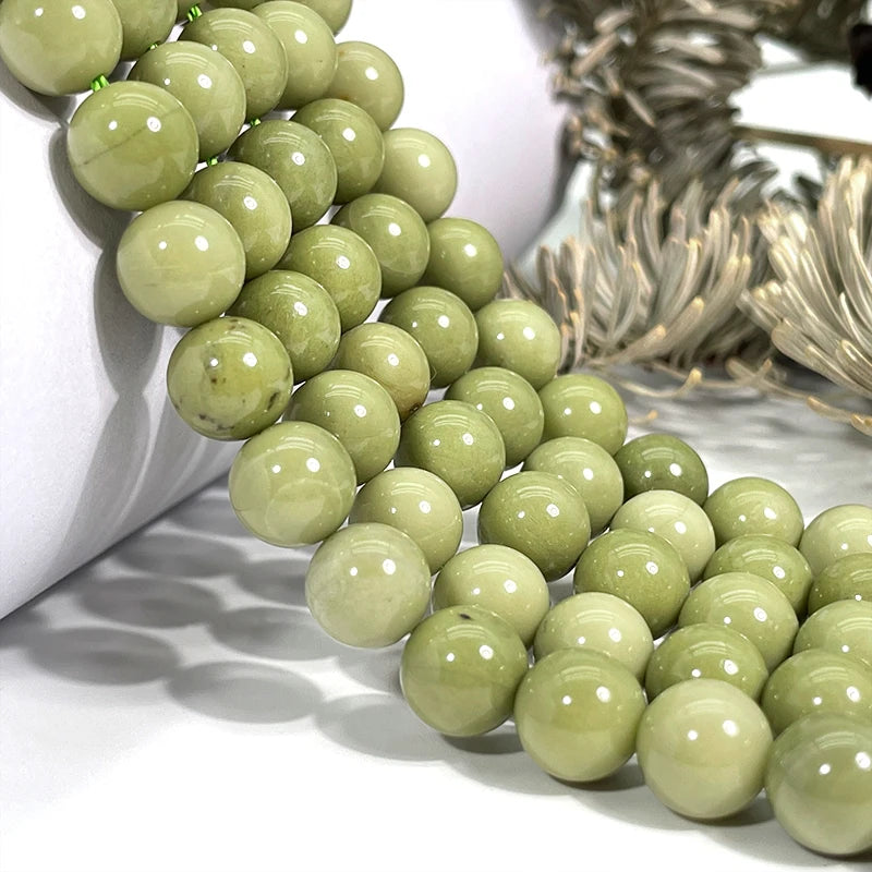 Smooth Gemstone Round Beads Super Agate Stone Matcha Alashan Agate - Natural Wholesale 8mm for Diy Jewelry Making 15 Inch