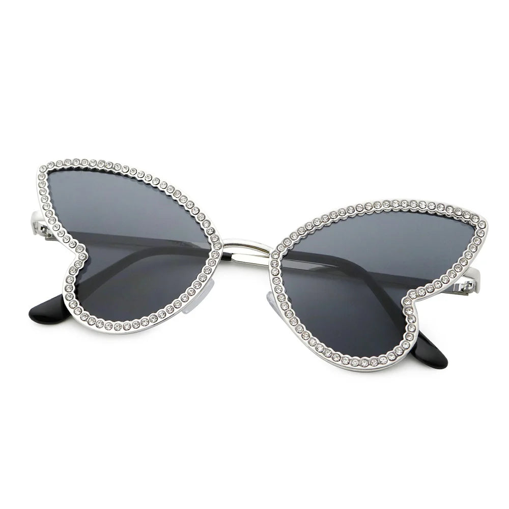 VIFF New Product HM23013 Butterfly Shape Metal Women Sunglasses With Rhinestone