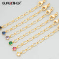 MC68 10pcs/lot 18K Gold Rhodium Plated Copper Nickel Free Jewelry Making Findings Extended Chain Metal Material Lot of Zircon