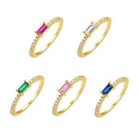 Silver Cubic Zirconia Engagement Wedding Ring 925 Silver Rings for Women Fashion Jewelry Rings