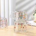 400ml Double Wall Glass Cup with Handle Dried Flower Decorated Coffee Cup Milk Mug Heat Resistant Tea House Kitchen Lazzy Cup