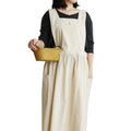 Custom Logo Women Cotton Waterproof Wide Shoulder Belt Dress Style Kitchen Garden Apron With Pockets