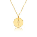 Inspire Jewelry New Customized Stainless Steel Engraving Cross Pendant Necklace Custom Disc Charm Anniversary Jewelry for Unisex