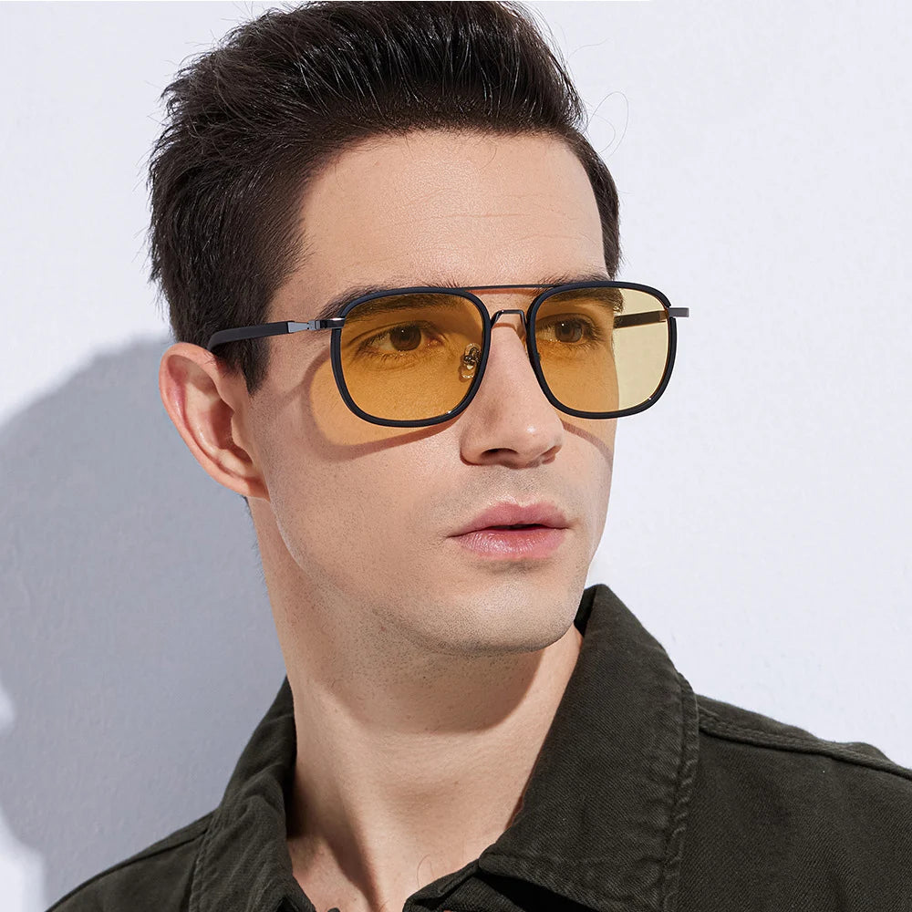 Wholesale New Metal Double Bridge Polarized Sunglasses Men's Driving Fishing Fashion Metal Sunglasses