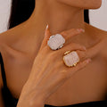 Geometric Ring Niche Index Finger Jewelry Crystal Stone Ring Exaggerated Personalized Rings Fashion Jewelry for Women