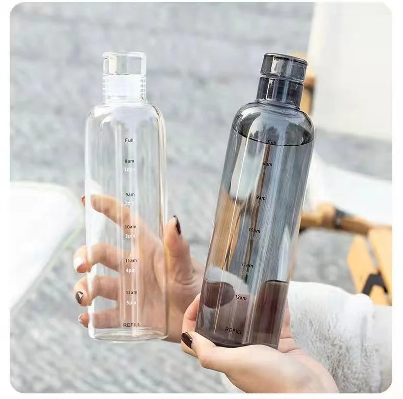 Clear Glass Water Bottle With Anti Scald Sleeve Scale Mark 500/750ml Outdoor Sport Drinkware Water Bottles
