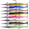 WEIHE 11cm 40g Needlefish Fishing Lures with Lead Jig Head + 3pcs Soft Lure T-Tail Good Action Swimbait for Bass Tackle