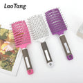 Compact Curved Comb Hair Brush Factory Waterproof Vented Nylon Teeth for Scalp Detangling Cushion and Paddle Features