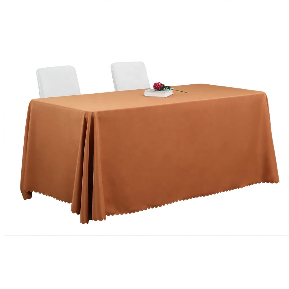 Premium Polyester Fabric Rectangular Table Cloth for Wedding Banquet and Restaurants