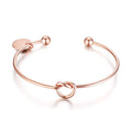 Minimalist Gold Plated  Stainless Steel Love Knot Blank Disk Cuff  Bracelet Bangle
