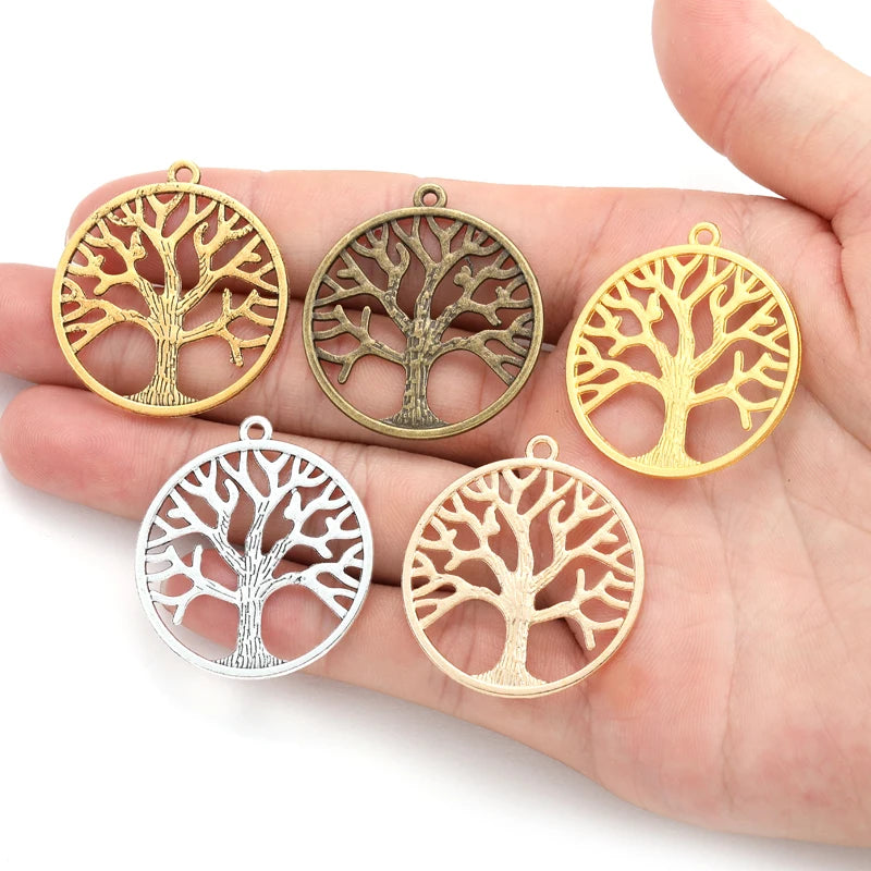 YuenZ Antique Silver Plated Life Tree Charms Pendants for Necklace Jewelry Making DIY Craft Handmade 36*33mm Q222