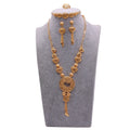 African Gold Plated Filled Jewelry Sets Necklace Earrings Bracelet Ring Bridal Wedding Valentine Jewellery Set Gifts for Women
