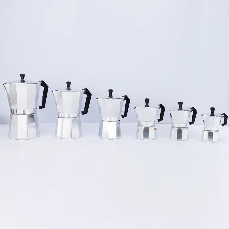 High Quality Espresso Moka Pot Classic Aluminum Moka Pot Manual Coffee Maker Octagonal Moka Pot
