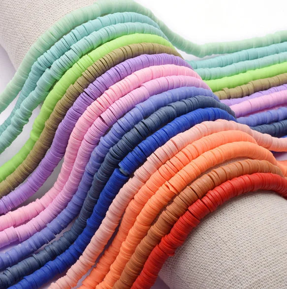 Colorful Loose Flat Round Spacer Clay Beads for DIY Jewelry Making