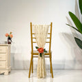 XInlan New Style Cheesecloth Solid Beige Chair Sash Event Wedding Chair Decoration Outdoor Chair Sash