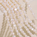 5-6mm 6-7mm Loose Baroque Pearl Strand Necklace Irregular White Pearl Beads for Jewelry Making Bracelet Earrings