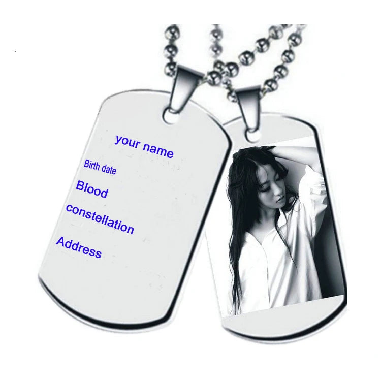 Qiuhan OEM/ODM Trendy Personalized Photo Necklace Memory Engraving Custom Picture Necklace