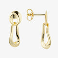 925 Silver Women Jewellery Gold Plated Fashion Trendy Long Laminated Gold Earrings