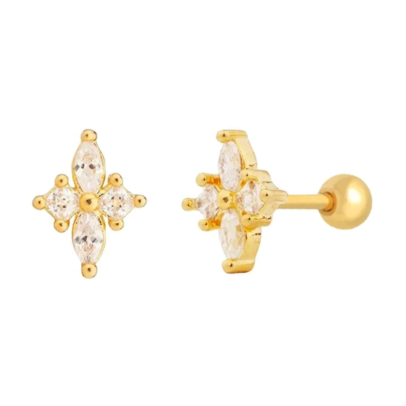 Rainbowking Personalized Design Jewelry S925 Sterling Silver Diamond Light Luxury Thread Piercing Single Earring for Women