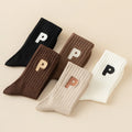 Wholesale Custom Logo Embroidery P Men's Medium Boneless Cotton Ins Style Manufacturer's Crew Socks Big C Men Socks