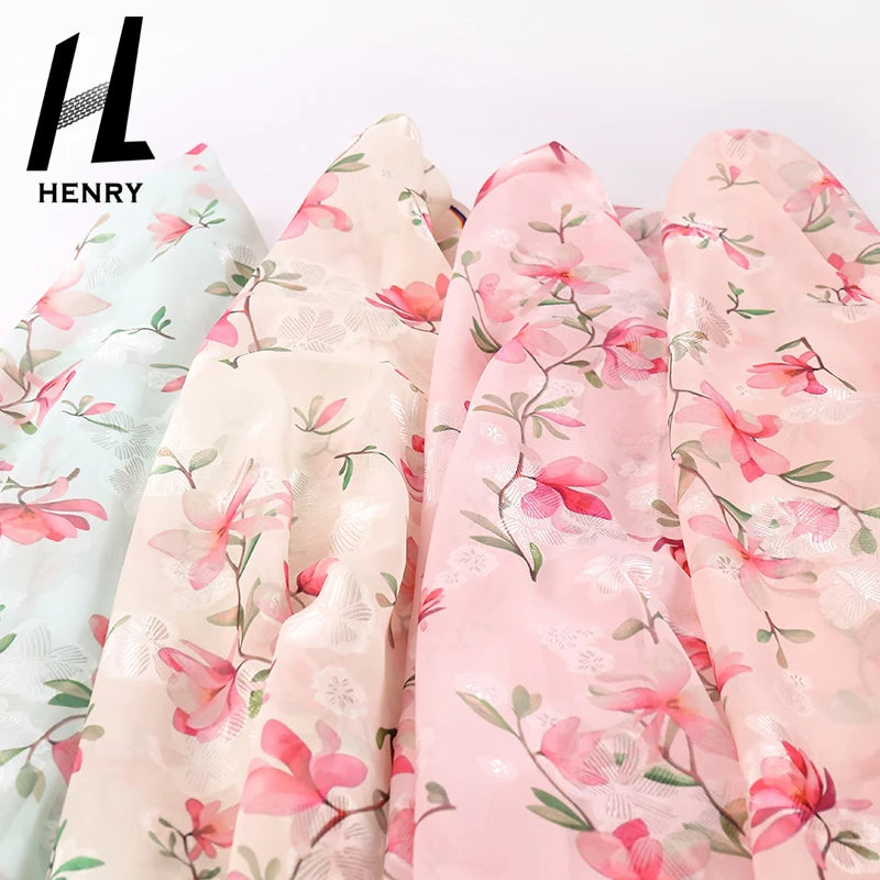 Jacquard Chiffon Fabric 100% Polyester Cutting Flower Chiffon Rose Wholesale Price Low MOQ