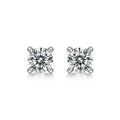 Pass Diamond Tester Hip Hop 925 Sterling Silver 4 Prong Set VVS Moissanite White K Plating Round Diamond Simple Wedding Earrings
