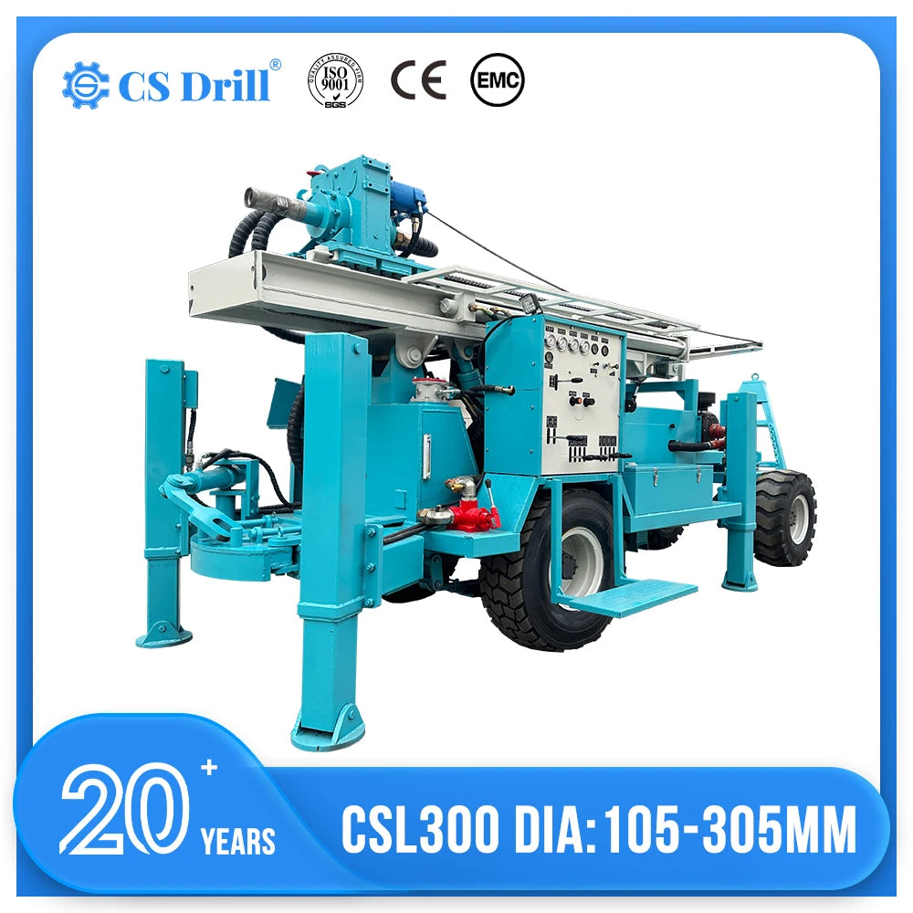 More Powerful CSL300 Compact Drilling Rig for Deeper Water Wells and Challenging Soils