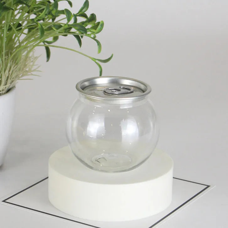 200ml Ball Shape Container Clear Plastic Cocktail Bottles PET Beverage Cans for Drink Juice Coffee