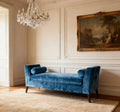 French Luxury Royal Blue Velvet Bedroom Bench