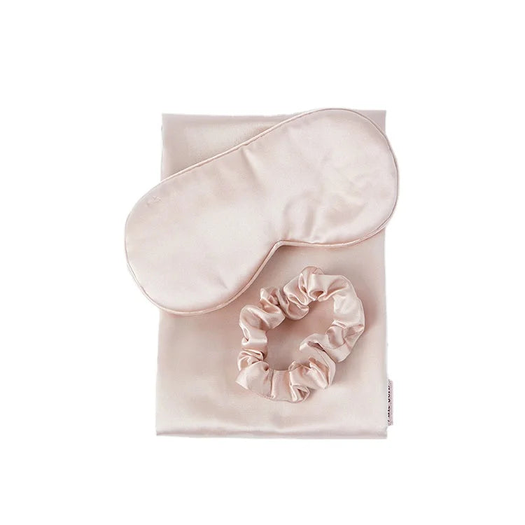 EASETRIP Custom Satin Sleeping Eye Mask Set with Silk Pillowcase and Hair Ring Home Oem Design Eye Health Supplies