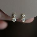 Fine Jewelry Simple Pure 925 Sterling Silver Shiny 2 Zircon Small Mini Hoop Earrings for Women Girls