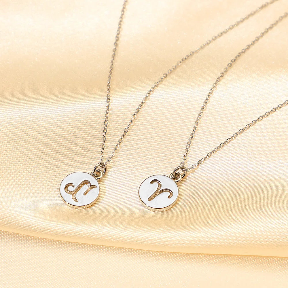 12 Zodiac Stainless Steel Chain Necklace Best Gift for Girls