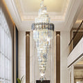 2025 New Duplex Building Crystal Chandelier Hotel Lobby Hollow Spiral Staircase Light Luxury Villa Living Room Pendant Lights