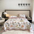 Lightweight Bedding White 100% Lyocell Fiber Home Textiles Austria Style Printed Luxury Summer Quilt Set