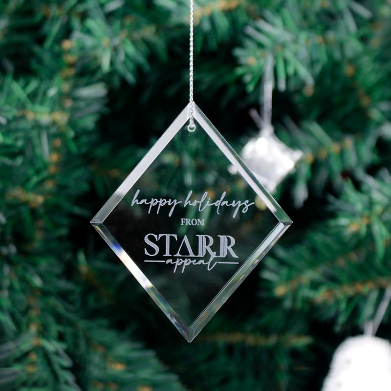 Exquisite K9 Crystal Blanks Decorative Hanging Glass Ornament Pendant Engraved for Christmas Tree Wedding GIfts