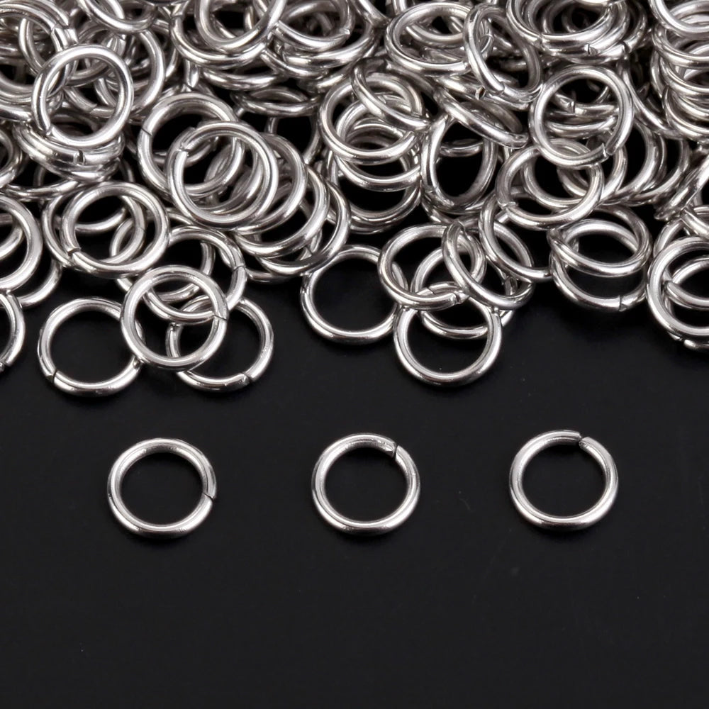 AsVrai U 50pcs 3-12mm Stainless Steel Jump Rings Split Rings Connectors for Jewelry Finding Making Supplies Diy Accessories