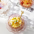 Small Glass Dish Nordic Style Gold Inlay Glass Sauce Bowl Mini Seasoning Plate for Ice Cream Fruit Sala
