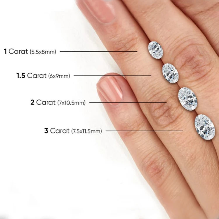 ATTAGEMS Oval Cut VVS-VS1 0.1ct-0.7ct IGI GIA Certified Lab Grown Oval Eternity Band Diamond for Engagement Rings