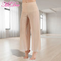 MiDee Women's Lyrical Dance Mesh Pants High Waist Wide Leg With Fixed Briefs for Stage and Training