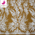 HY2584 New Design Popular White French Wedding Lace With Beads and Sequins for Women Bridal Lace Fabric