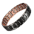 BioMagnetic Jewelry  Double Row Black Magnetic Solid Copper Bracelets for Men