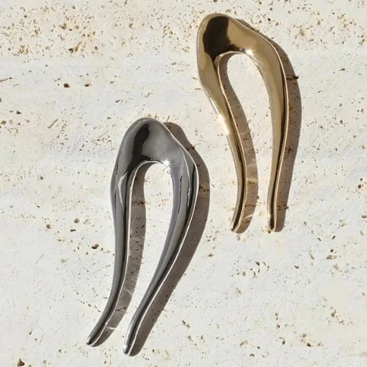 Wholesale Hairpins Simple Elegant Silver Gold U Shape Metal Hair Clips for European Women Fashion Hair Accessories for Girls