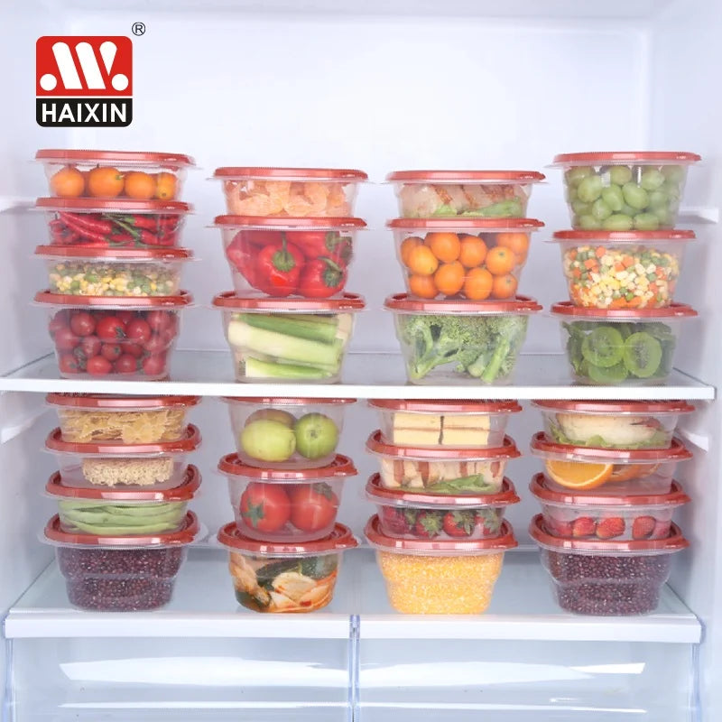 BPA Free Round Square Rectangle clear Kitchen Microwave Safe Airtight Plastic Food Container Box Food Storage Container Box Set