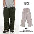 YUCE Factory Wholesale Wide Legs Parachute Trousers 100% Cotton City Boy Aesthetic Techwear Adjustable Elastic Band Men's Pants