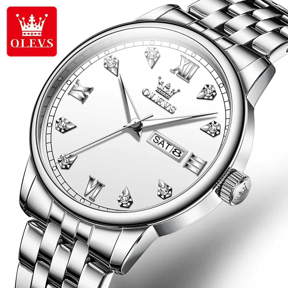 OLEVS 5525 Oem Custom logo New Arrival Men's Watch Business Steel Strip Quartz Luxury Wristwatches Men Watch for Man