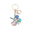 Hot Selling Metal Crystal Key Chain Accessories Bohemian Shell Ocean Style Starfish Pendant Keychain