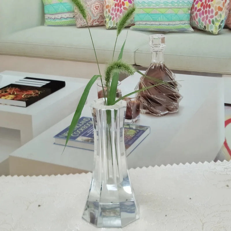 Beautiful Home Decorative Small Glass Flower Vase Cheap clear Glass Crystal Vases